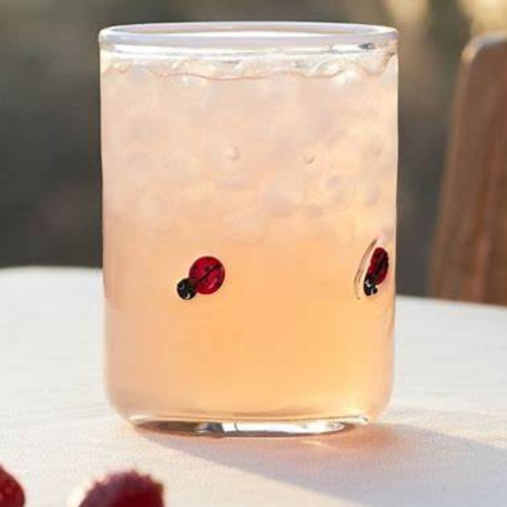 Anthropologie Icon Glass -  Ladybug